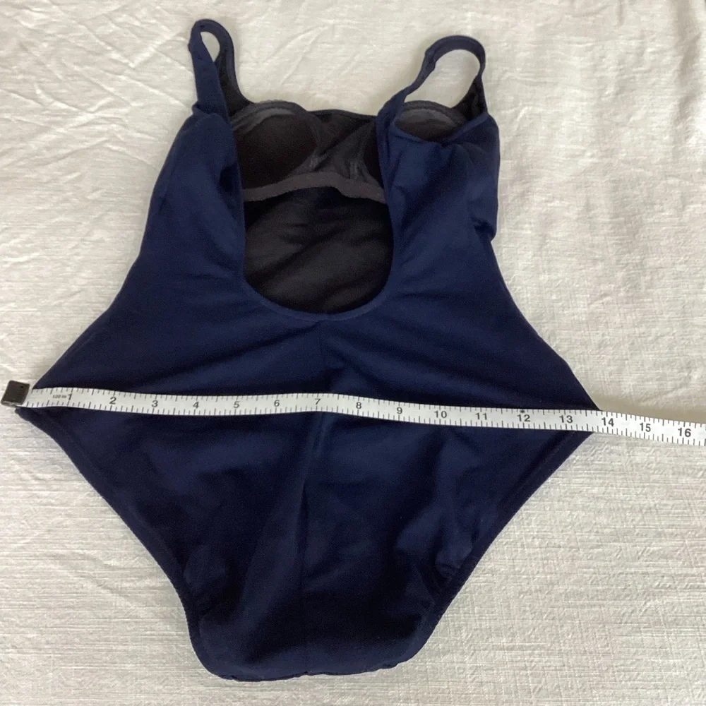 Ralph Lauren Blue Label One Piece Swimsuit Size 4 Navy Blue Classic Pony Logo - Picture 12 of 14